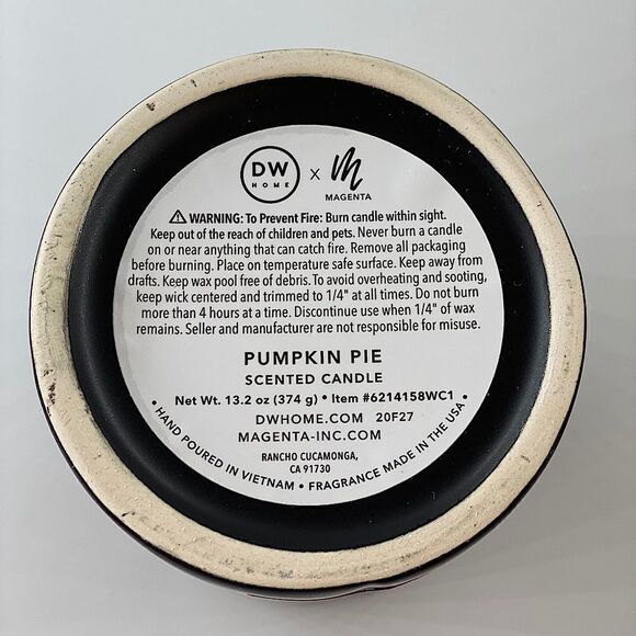 Rae Dunn Black Happy Halloween Candle Pumpkin Pie - Picture 6 of 8